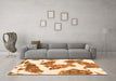 Machine Washable Abstract Orange Modern Area Rugs in a Living Room, wshabs1171org