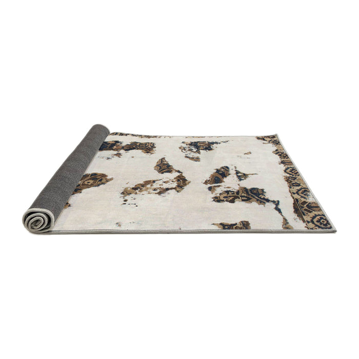 Sideview of Abstract White Chocolate Beige Modern Rug, abs1172