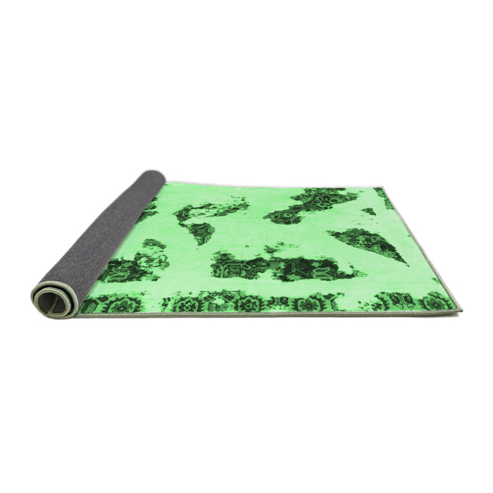 Sideview of Abstract Emerald Green Modern Rug, abs1172emgrn