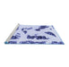 Sideview of Machine Washable Abstract Blue Modern Rug, wshabs1172blu