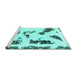 Sideview of Machine Washable Abstract Turquoise Modern Area Rugs, wshabs1172turq