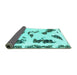 Sideview of Abstract Turquoise Modern Rug, abs1172turq