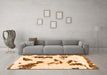 Machine Washable Abstract Orange Modern Area Rugs in a Living Room, wshabs1172org