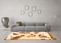 Machine Washable Abstract Orange Modern Rug, wshabs1172org