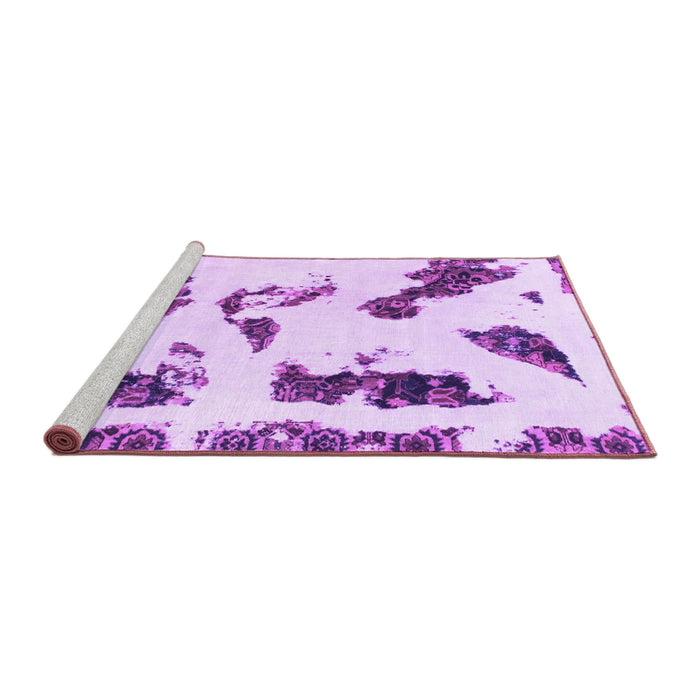 Sideview of Machine Washable Abstract Purple Modern Area Rugs, wshabs1172pur