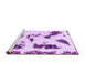 Sideview of Machine Washable Abstract Purple Modern Area Rugs, wshabs1172pur