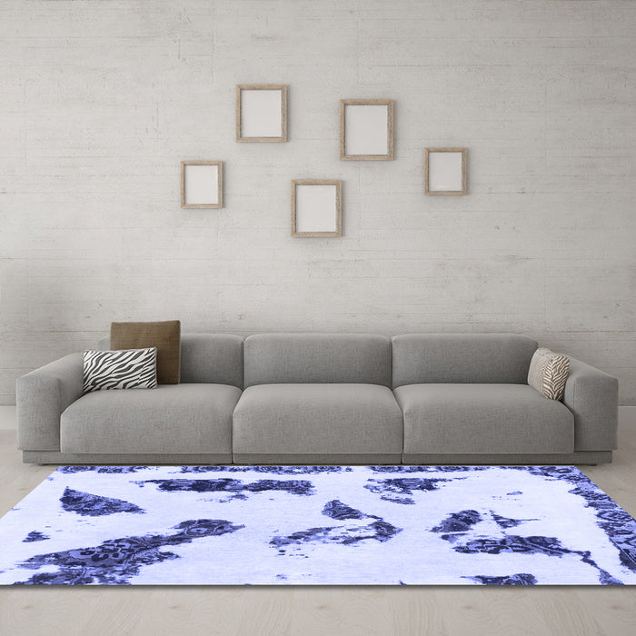 Machine Washable Abstract Blue Modern Rug in a Living Room, wshabs1172blu