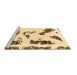 Sideview of Machine Washable Abstract Brown Modern Rug, wshabs1172brn