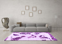 Machine Washable Abstract Purple Modern Rug, wshabs1172pur