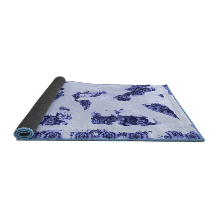 Sideview of Abstract Blue Modern Rug, abs1172blu