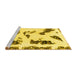 Sideview of Machine Washable Abstract Yellow Modern Rug, wshabs1172yw