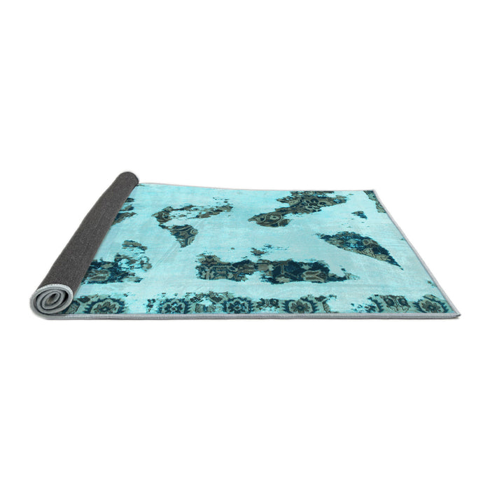 Sideview of Abstract Light Blue Modern Rug, abs1172lblu