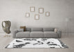 Machine Washable Abstract Gray Modern Rug in a Living Room,, wshabs1172gry