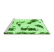 Sideview of Machine Washable Abstract Green Modern Area Rugs, wshabs1172grn