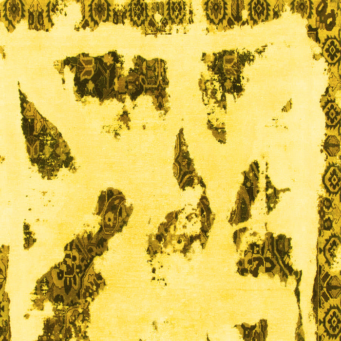 Square Abstract Yellow Modern Rug, abs1172yw