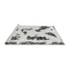 Sideview of Machine Washable Abstract Gray Modern Rug, wshabs1172gry