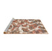 Sideview of Machine Washable Abstract Pastel Orange Rug, wshabs1173