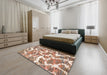 Machine Washable Abstract Pastel Orange Rug in a Bedroom, wshabs1173