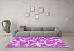 Machine Washable Abstract Purple Modern Area Rugs in a Living Room, wshabs1173pur