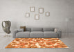 Machine Washable Abstract Orange Modern Area Rugs in a Living Room, wshabs1173org