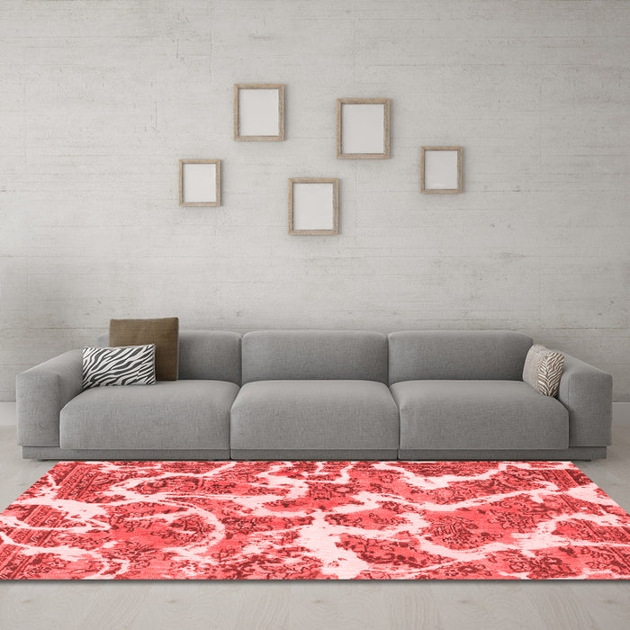 Modern Red Washable Rugs