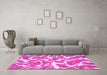 Machine Washable Abstract Pink Modern Rug in a Living Room, wshabs1173pnk