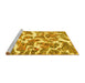 Sideview of Machine Washable Abstract Yellow Modern Rug, wshabs1173yw