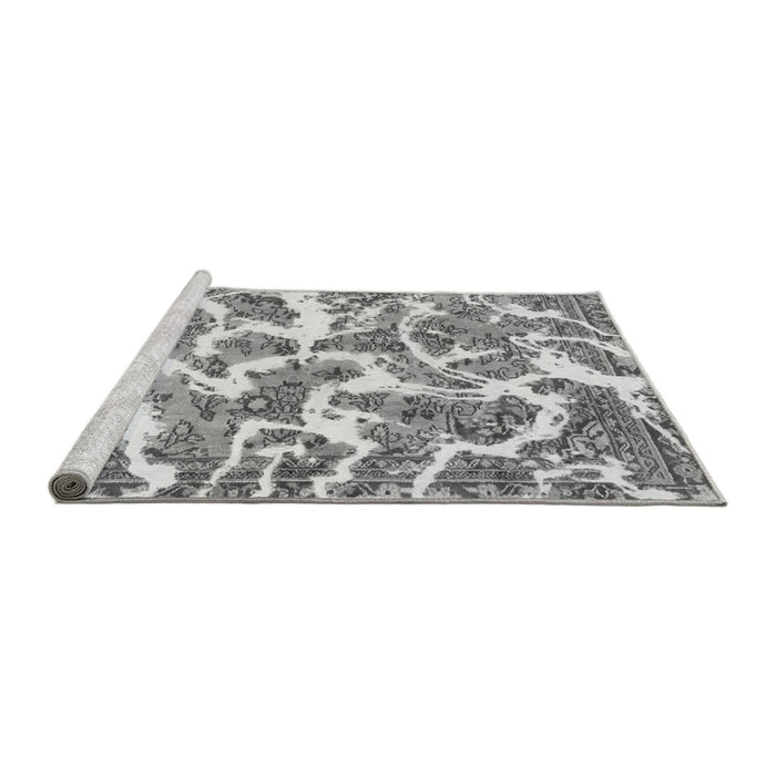 Sideview of Machine Washable Abstract Gray Modern Rug, wshabs1173gry