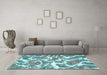 Machine Washable Abstract Light Blue Modern Rug in a Living Room, wshabs1173lblu