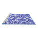 Sideview of Machine Washable Abstract Blue Modern Rug, wshabs1173blu