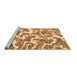 Sideview of Machine Washable Abstract Brown Modern Rug, wshabs1173brn