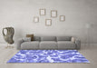 Machine Washable Abstract Blue Modern Rug in a Living Room, wshabs1173blu