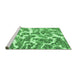 Sideview of Machine Washable Abstract Emerald Green Modern Area Rugs, wshabs1173emgrn