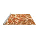 Sideview of Machine Washable Abstract Orange Modern Area Rugs, wshabs1173org