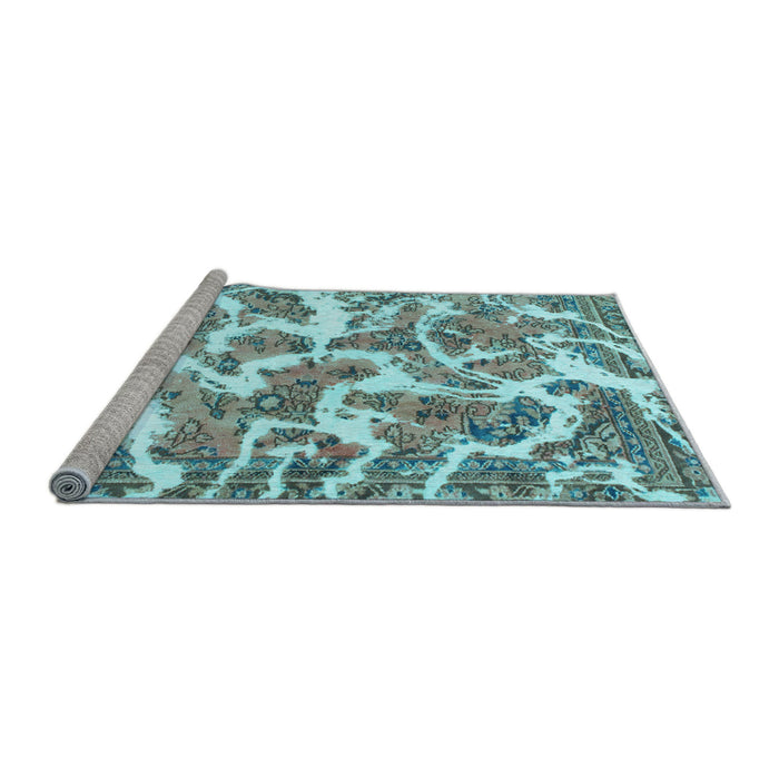 Sideview of Machine Washable Abstract Light Blue Modern Rug, wshabs1173lblu