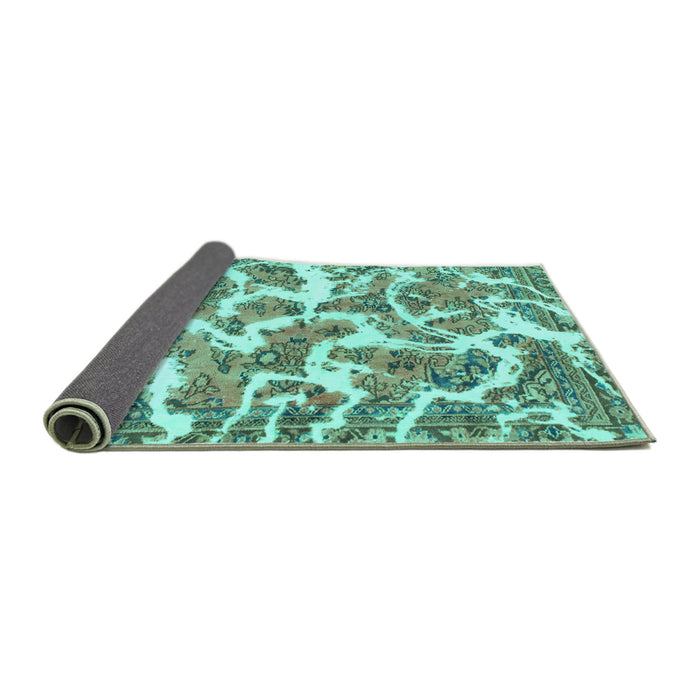 Sideview of Abstract Turquoise Modern Rug, abs1173turq
