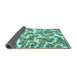 Sideview of Abstract Turquoise Modern Rug, abs1173turq