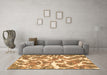 Machine Washable Abstract Brown Modern Rug in a Living Room,, wshabs1173brn