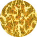 Round Abstract Yellow Modern Rug, abs1173yw