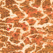 Square Machine Washable Abstract Orange Modern Area Rugs, wshabs1173org