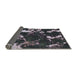 Sideview of Abstract Gunmetal Green Modern Rug, abs1174