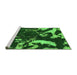 Sideview of Machine Washable Abstract Green Modern Area Rugs, wshabs1174grn