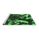 Sideview of Machine Washable Abstract Emerald Green Modern Area Rugs, wshabs1174emgrn