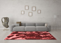 Machine Washable Abstract Red Modern Rug, wshabs1174red