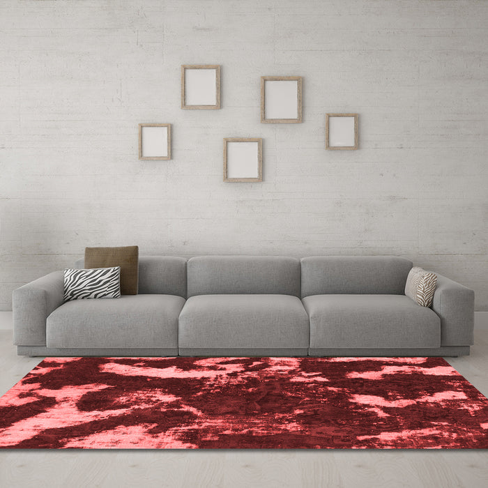 Modern Red Washable Rugs
