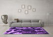 Machine Washable Abstract Purple Modern Area Rugs in a Living Room, wshabs1174pur