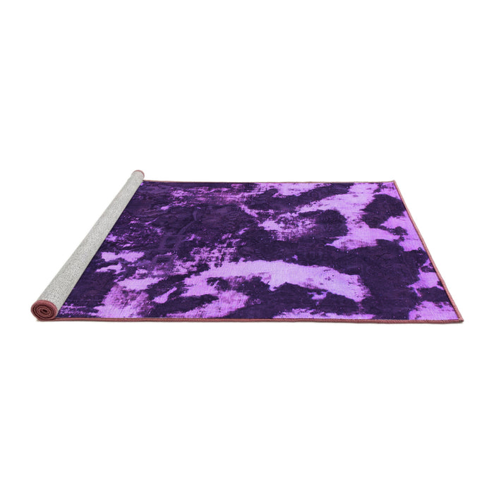 Sideview of Machine Washable Abstract Purple Modern Area Rugs, wshabs1174pur