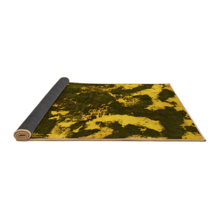 Sideview of Abstract Yellow Modern Rug, abs1174yw