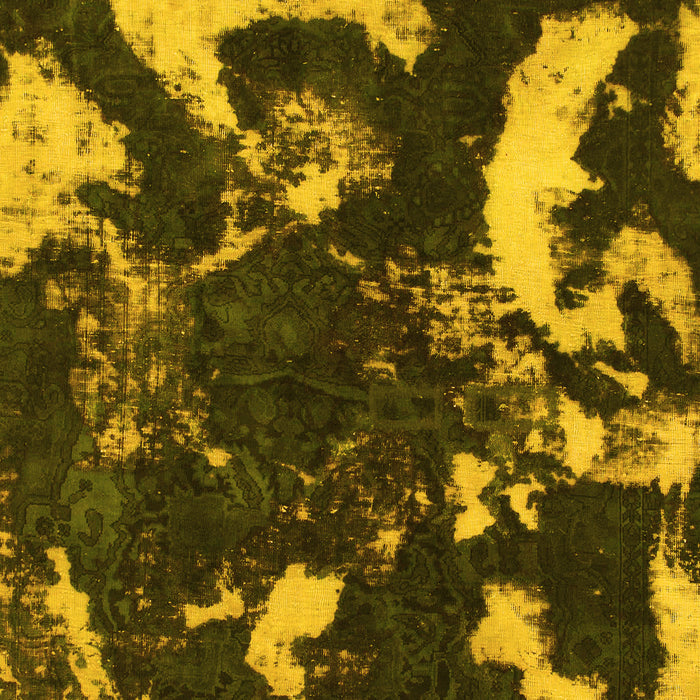 Machine Washable Abstract Yellow Modern Rug, wshabs1174yw