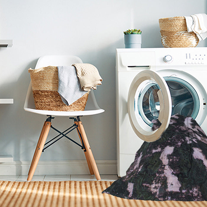 Machine Washable Abstract Gunmetal Green Rug in a Washing Machine, wshabs1174